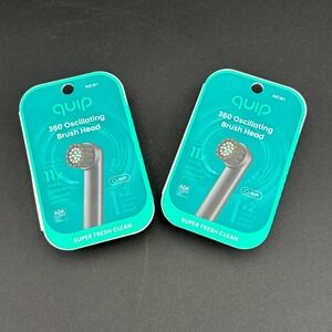 Quip 360 Oscillating Brush Head 2-Pack Black Soft Bristles Replacement 920-00277